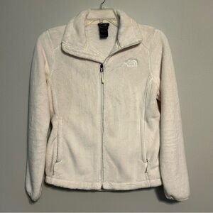 The North Face women’s jacket Medium white soft fleece full zip pockets collar